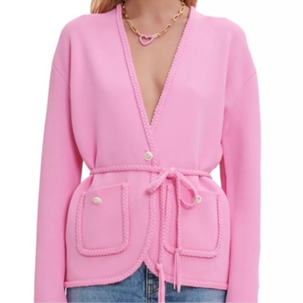 Maje Madene Belted Knit Cardigan